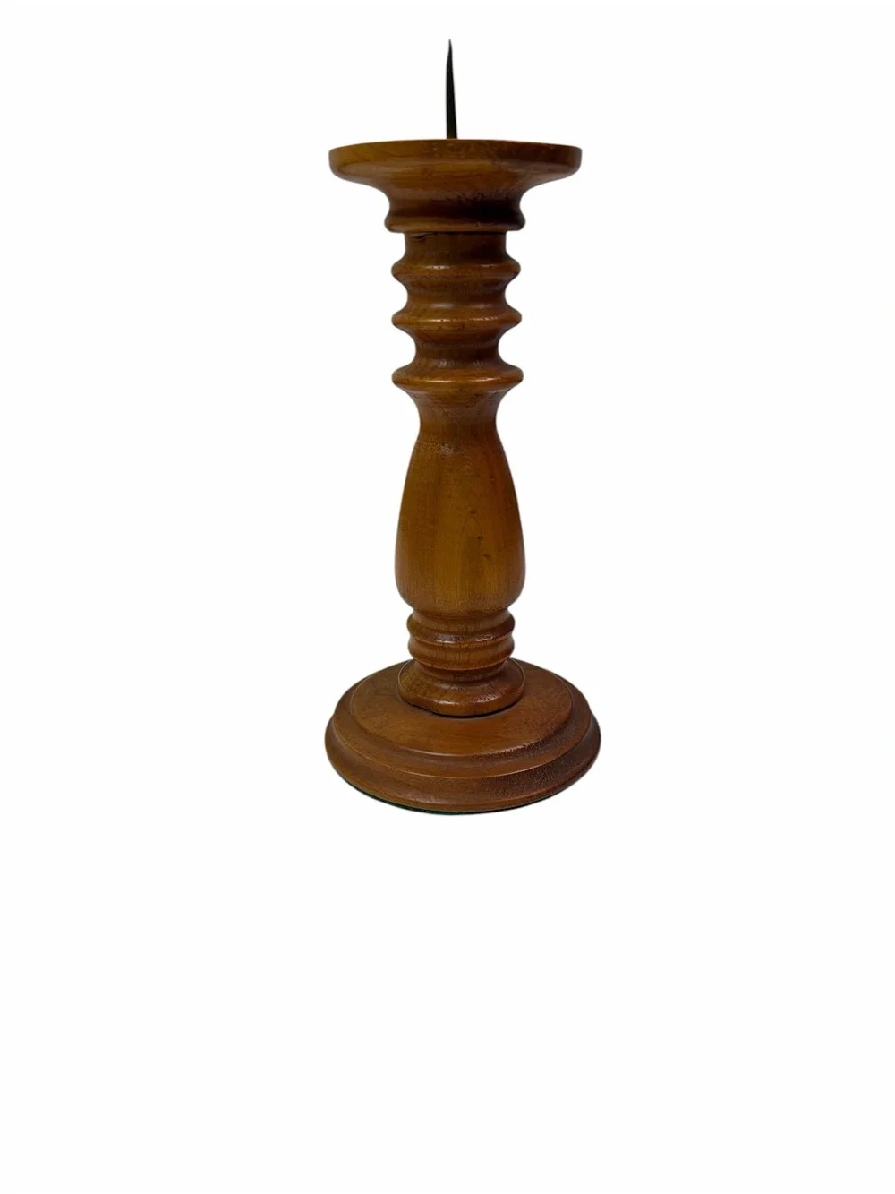 Vintage Turned Wood Chamberstick Candle Holder Rustic Primitive Farmhouse Boho